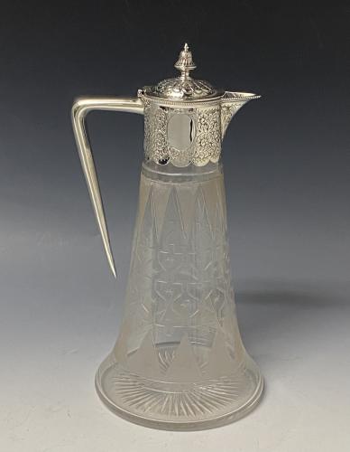 Victorian silver claret wine jug Henry Atkin 