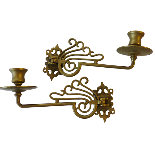 Pair of large scrolled sconces