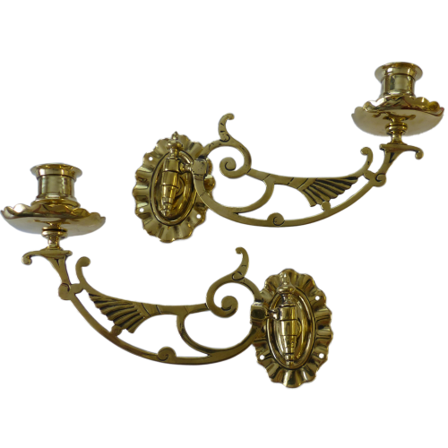Pair of winged candle sconces