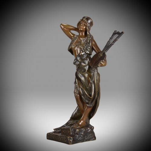 ‘Bohemienne’ Art Nouveau Bronze by Emmanuel Villanis - Circa 1890
