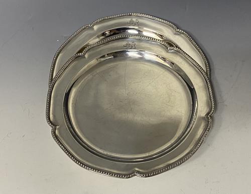 Georgian silver dinner plates 1785/6