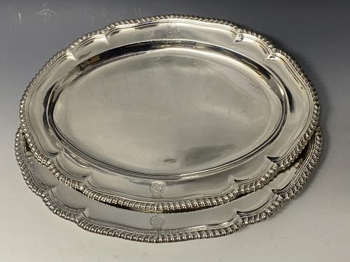 Georgian silver meat dishes platters 1789 James Young