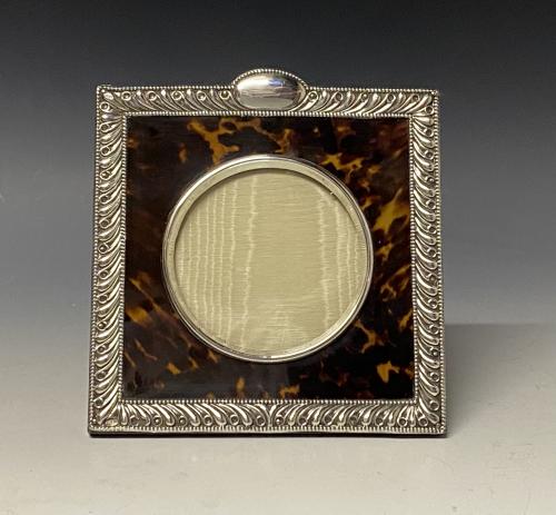 Victorian Silver and tortoiseshell photograph frame Sydney and co of Chester 