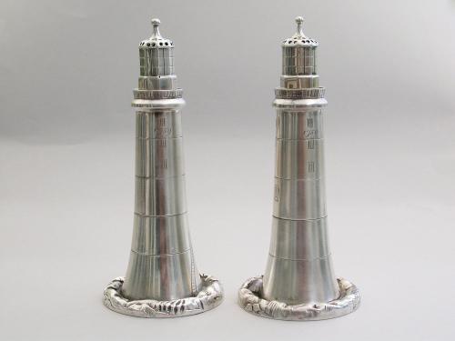 Victorian Silver Eddystone Lighthouse Peppers