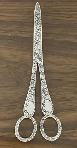 Victorian silver grape scissors shears 1888 Wakeley and Wheeler 