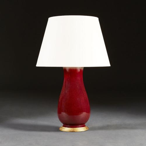 A Large Sang de Boeuf Vase as a Lamp