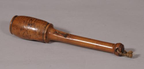 S/4658 Antique Treen Early 19th Century Apple Wood Fisherman's Priest
