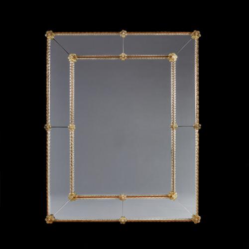 A 1940s Venetian Mirror with Twisted Glass Borders