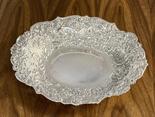 Victorian Silver chased dish Goldsmiths and Silversmiths (Gibson and Langman)