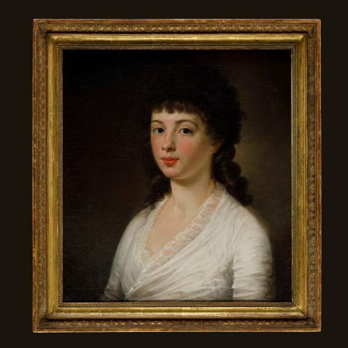 A Late 18th Century Portrait of a Lady attributed to Henri-Pierre Danloux