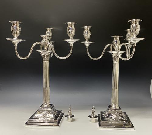 Elkington Victorian Sterling silver candelabra 1885 candlesticks 