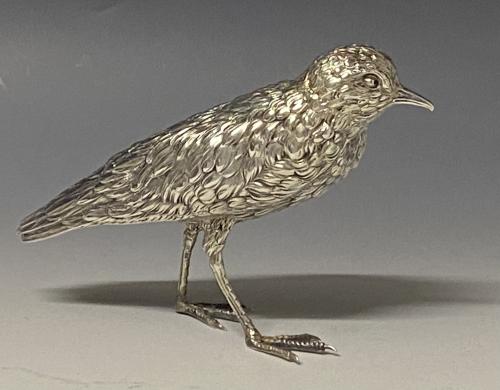 Sterling silver model wading bird 