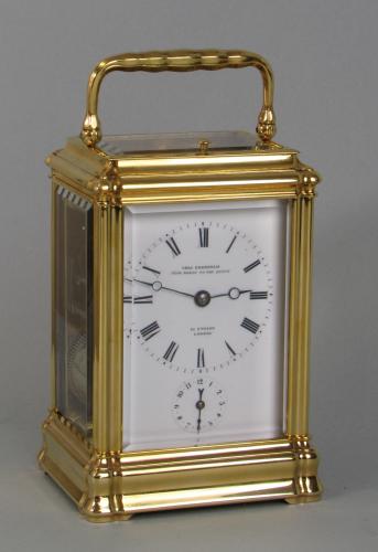 A gorge carriage clock by Henri Jacot & Alfred Baveux for Charles Frodsham 