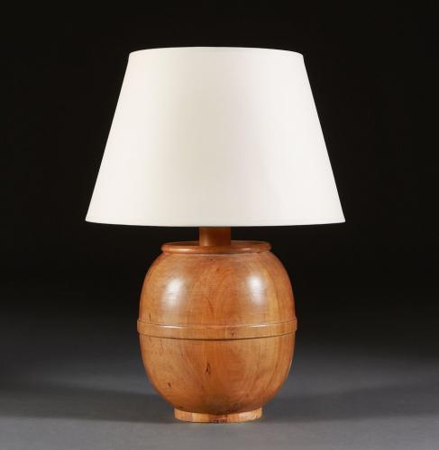 Walnut Barrel Lamp