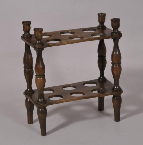 S/4707 Antique Treen Late Victorian Birch Egg Stand