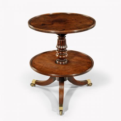 two tier mahogany table