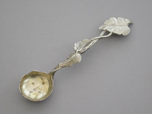 Victorian Cast Silver Salt Spoon