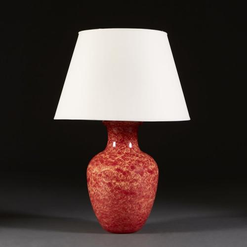 Large Mid-Century French Art Glass Vase as a Lamp