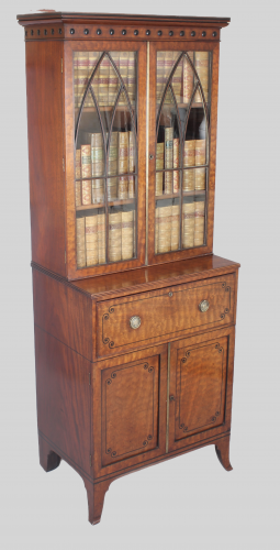 Small and well-proportioned George III period secretaire cabinet 