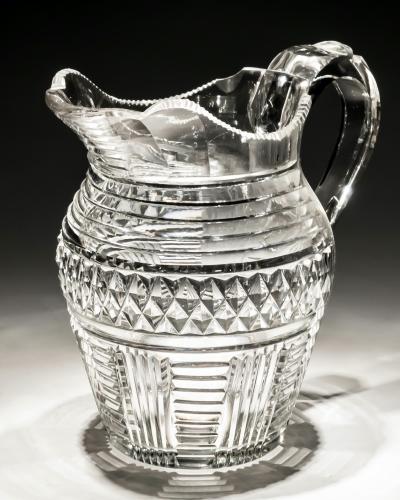 A diamond and step cut water jug
