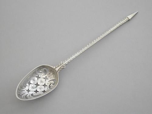 George III Silver Feather Edge Mote Spoon