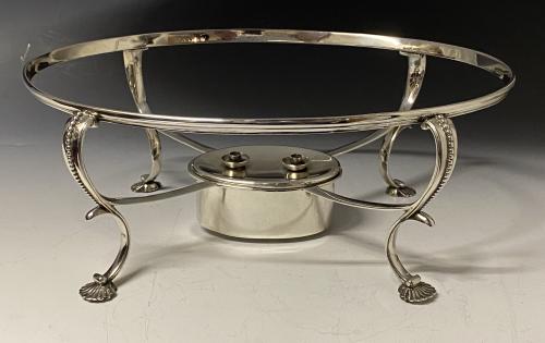 George III Silver Oval Warming Stand Fogelberg and Gilbert London 1782