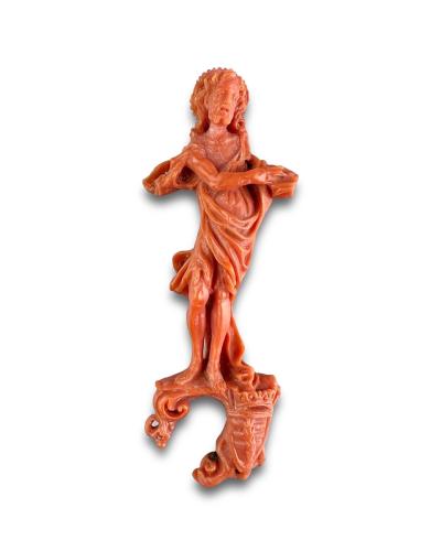 Trapani coral sculpture of Saint John the Baptist. South Italian, 17th century