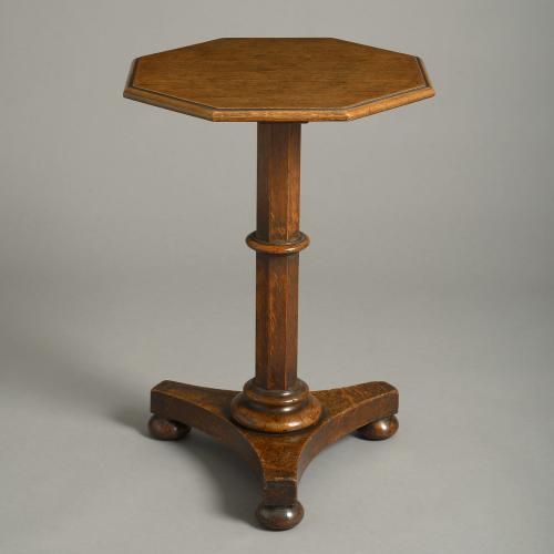 George IV octagonal oak lamp table