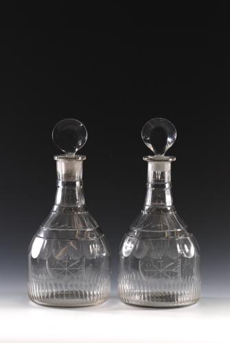 Rare pair of ‘Farming’ decanters