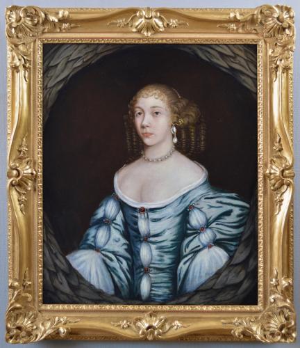 Portrait oil painting of a lady, 17th Century, studio of Sir Peter Lely