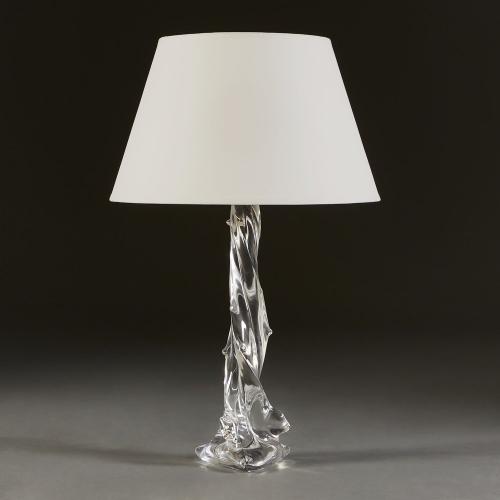 An Iridescent Art Glass Lamp with Brass Mount | BADA