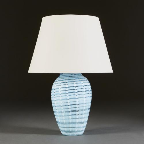 Mid Century Murano Blue Glass Lamp