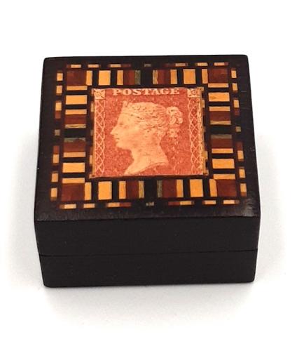 Tunbridge Ware stamp box by Nye