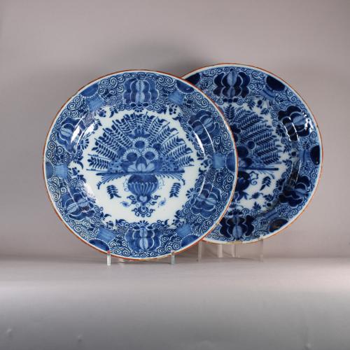 pair of dutch delft chargers, front 