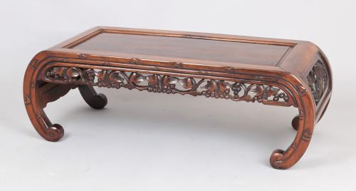 Nineteenth century Chinese hardwood, probably huanghuali, low tea/opium-table