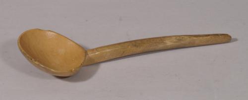 S/4838 Antique Treen Early 20th Century Sycamore Cawl Spoon