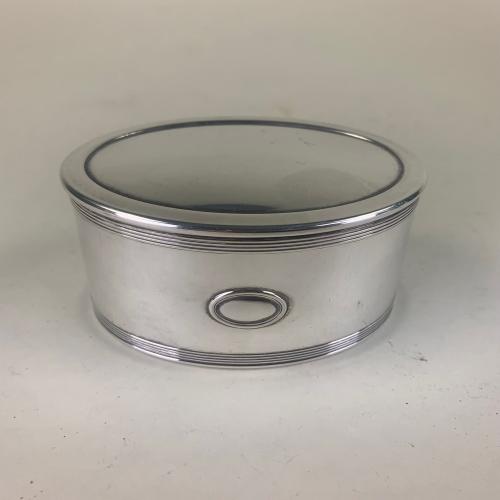 oval silver trinket box