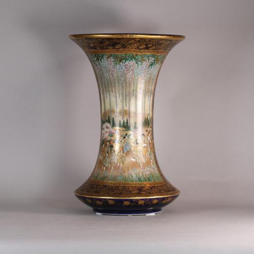 panel of Satsuma Japanese vase