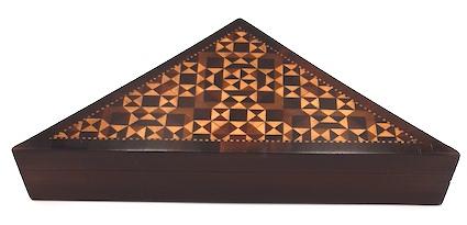 Triangular Tunbridge Ware Handkerchief Box