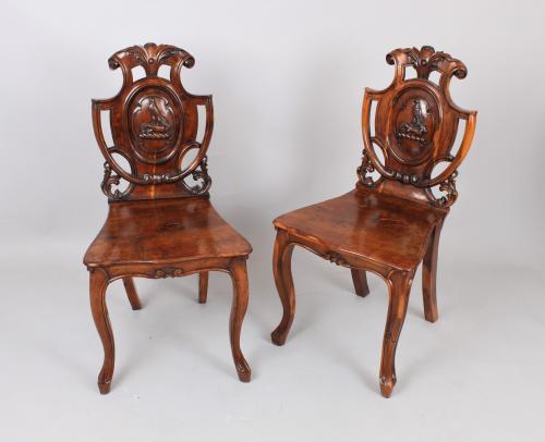 early Victorian yew-wood chairs