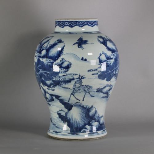 Chinese baluster landscape vase