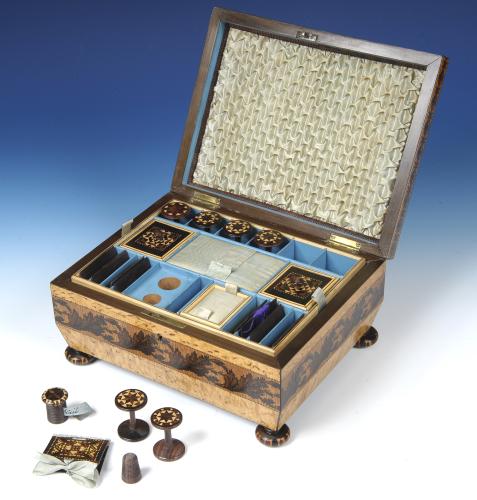 tunbridge Ware Sewing Box with Mosaic Fittings