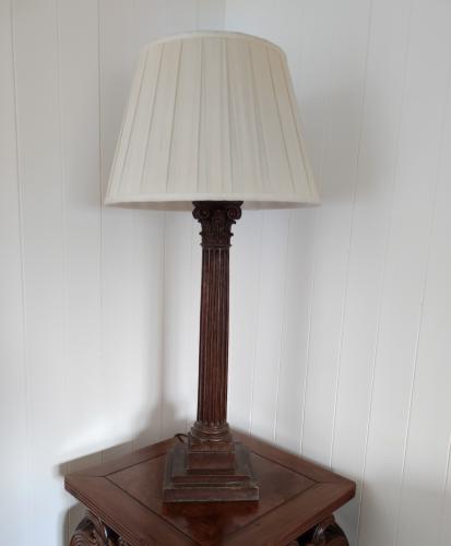 19th century Corinthian column table lamp