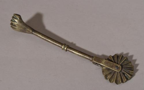 S/4936 Antique 18th Century Brass Pastry Jigger