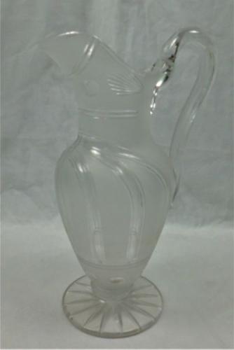 A crystal glass champagne jug with acid etched and engraved decoration, Richardsons, Birmingham circa 1845