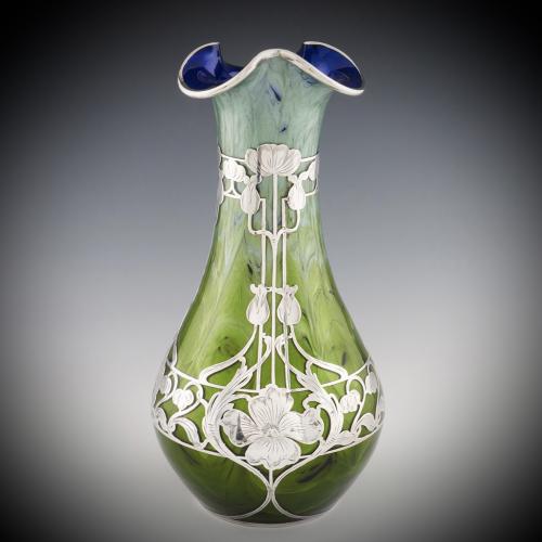 “Loetz Titania Genre 2534” Silvered Art Nouveau Glass Vase - circa 1905