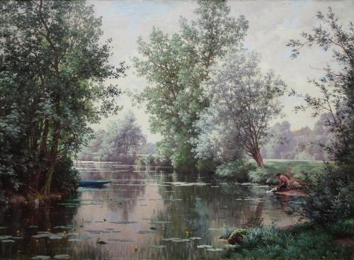 'La Rivière Tranquille' by Rene Charles Edmond His (1877 - 1960)