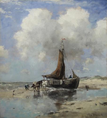 Clam Gatherers at Katwijk, Holland by Johan Frederik Cornelis Scherrewitz (1868-1951)