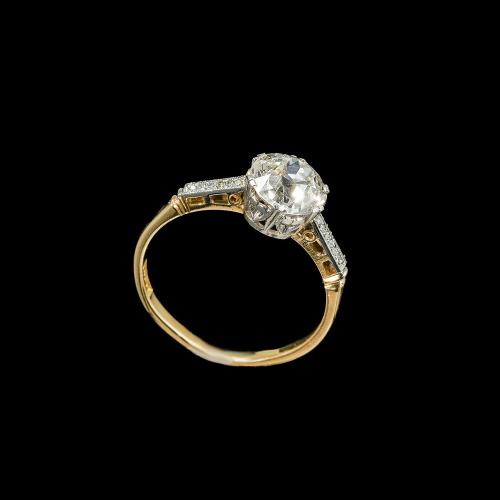 Platinum gold 1.77ct diamond single stone ring