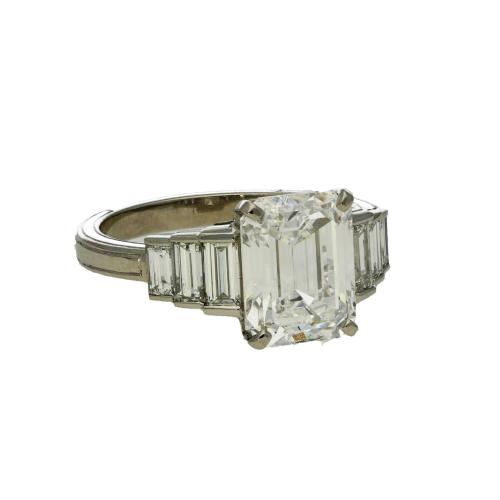emerald cut diamond ring by Hancocks
